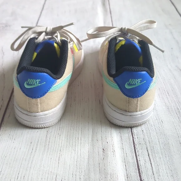 Nike Air Force 1 Vibrant Blue and Yellow Sneakers - Picture 4 of 7